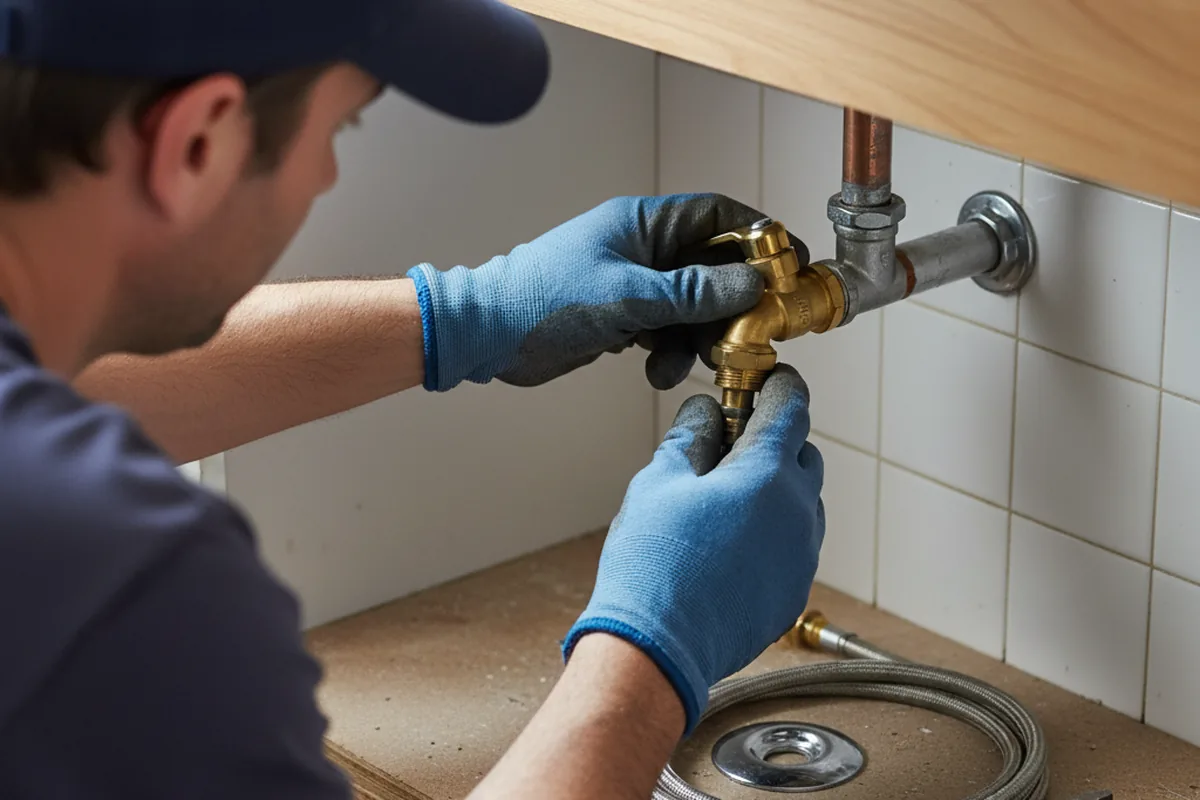 Shutoff valve and fitting work during Faucet and Fixture Repair in Oxford